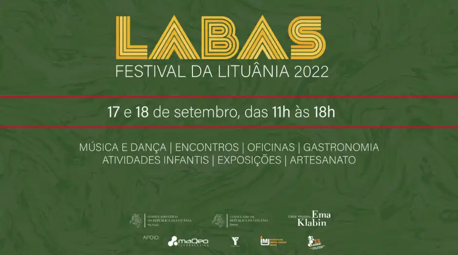 Labas! Festival da Lituânia 2022 reúne cultura e gastronomia na Casa Museu Ema Klabin em São Paulo